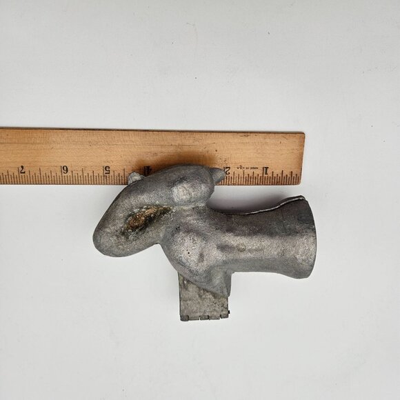 Antique Ice Cream Chocolate Butter Pewter Mold Stork - Picture 4 of 4